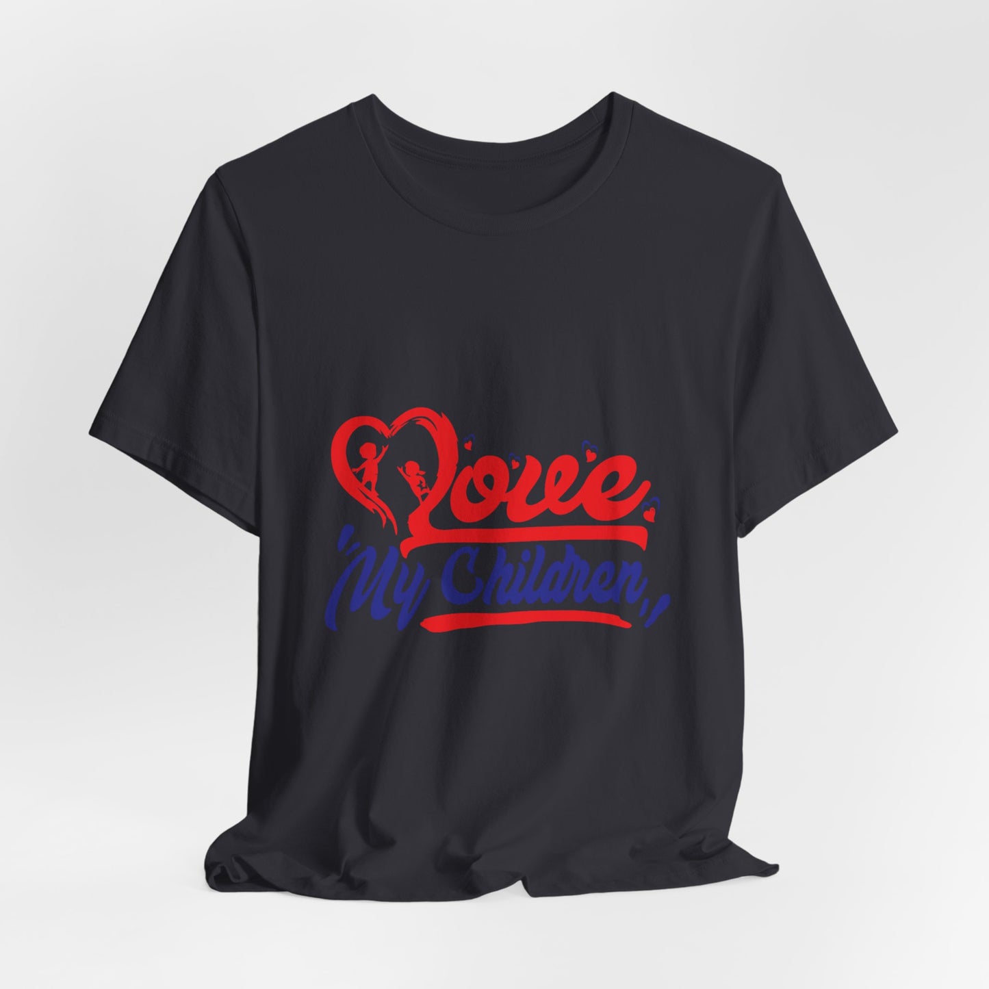Love My Children Unisex Jersey Tee - Heart Graphic T-Shirt for Parents
