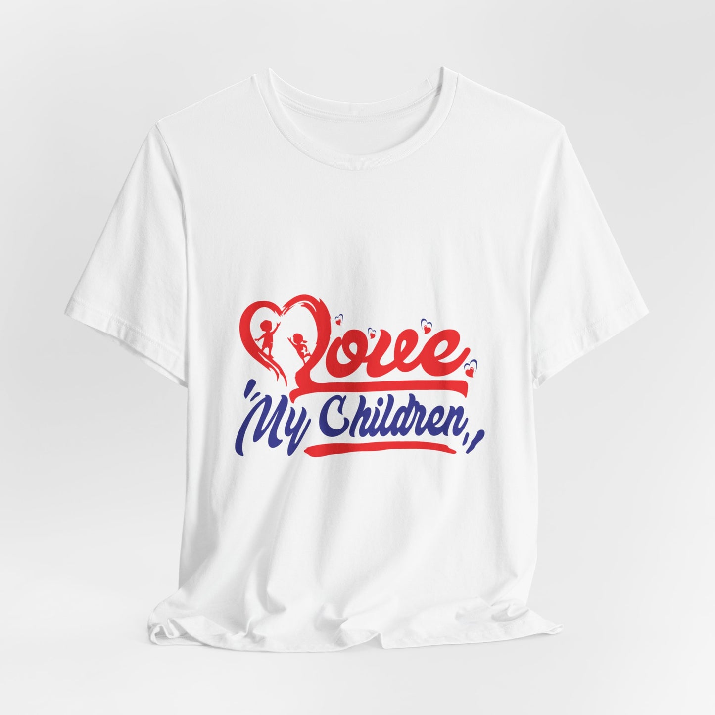Love My Children Unisex Jersey Tee - Heart Graphic T-Shirt for Parents