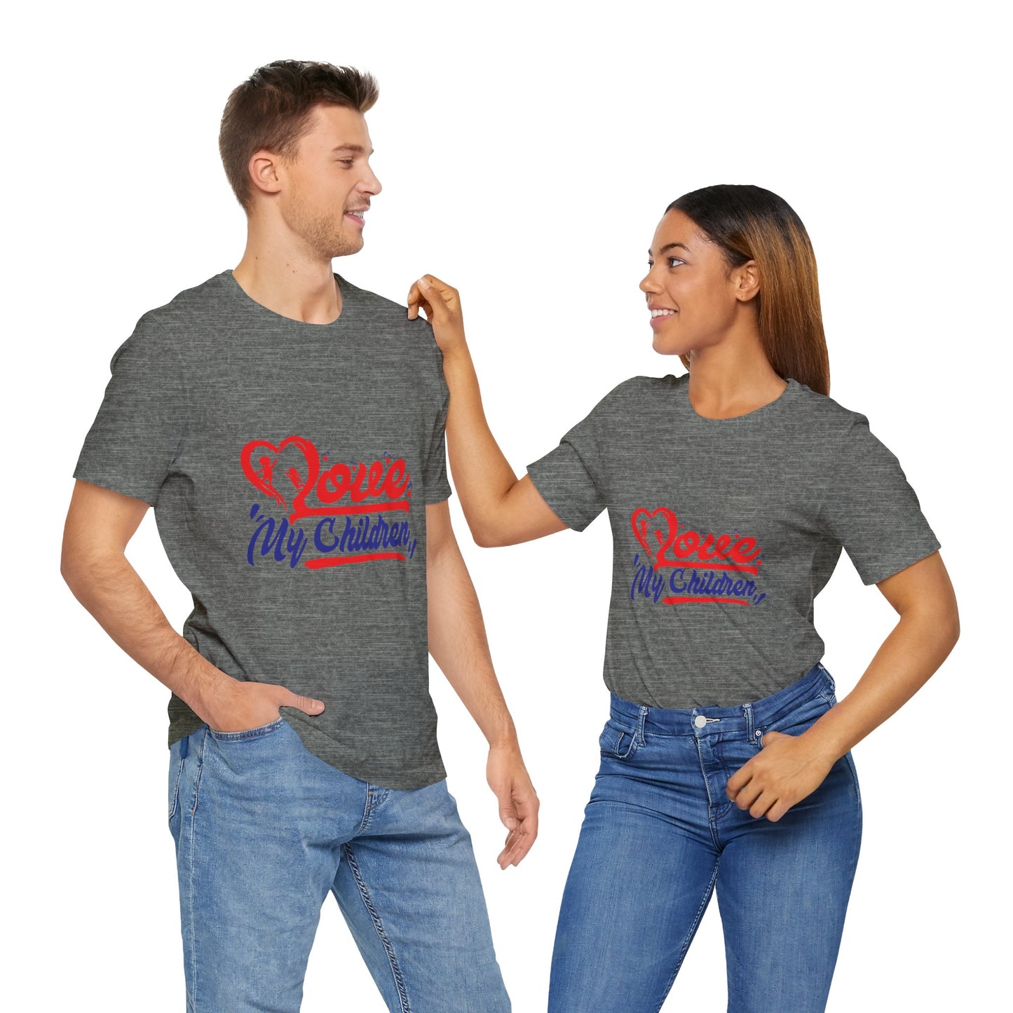 Love My Children Unisex Jersey Tee - Heart Graphic T-Shirt for Parents