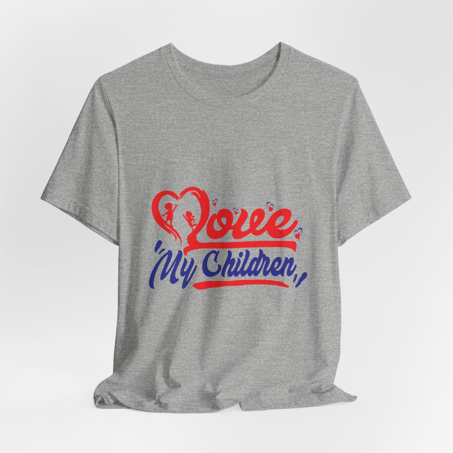 Love My Children Unisex Jersey Tee - Heart Graphic T-Shirt for Parents