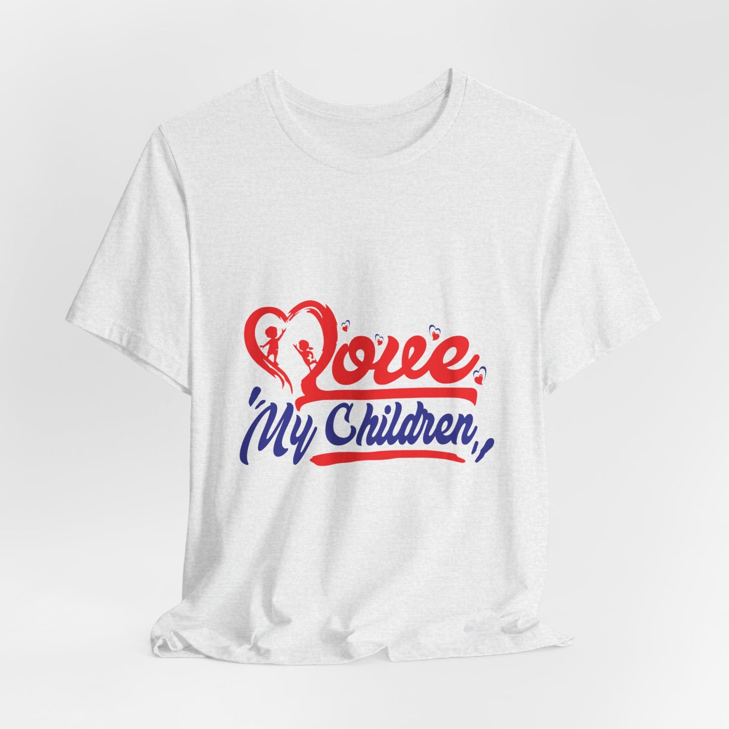 Love My Children Unisex Jersey Tee - Heart Graphic T-Shirt for Parents