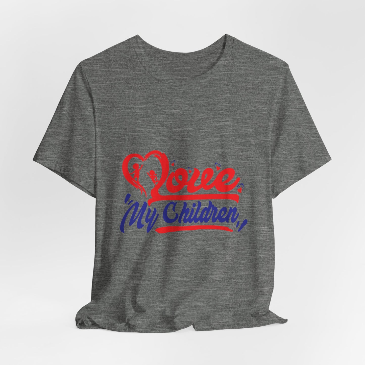 Love My Children Unisex Jersey Tee - Heart Graphic T-Shirt for Parents