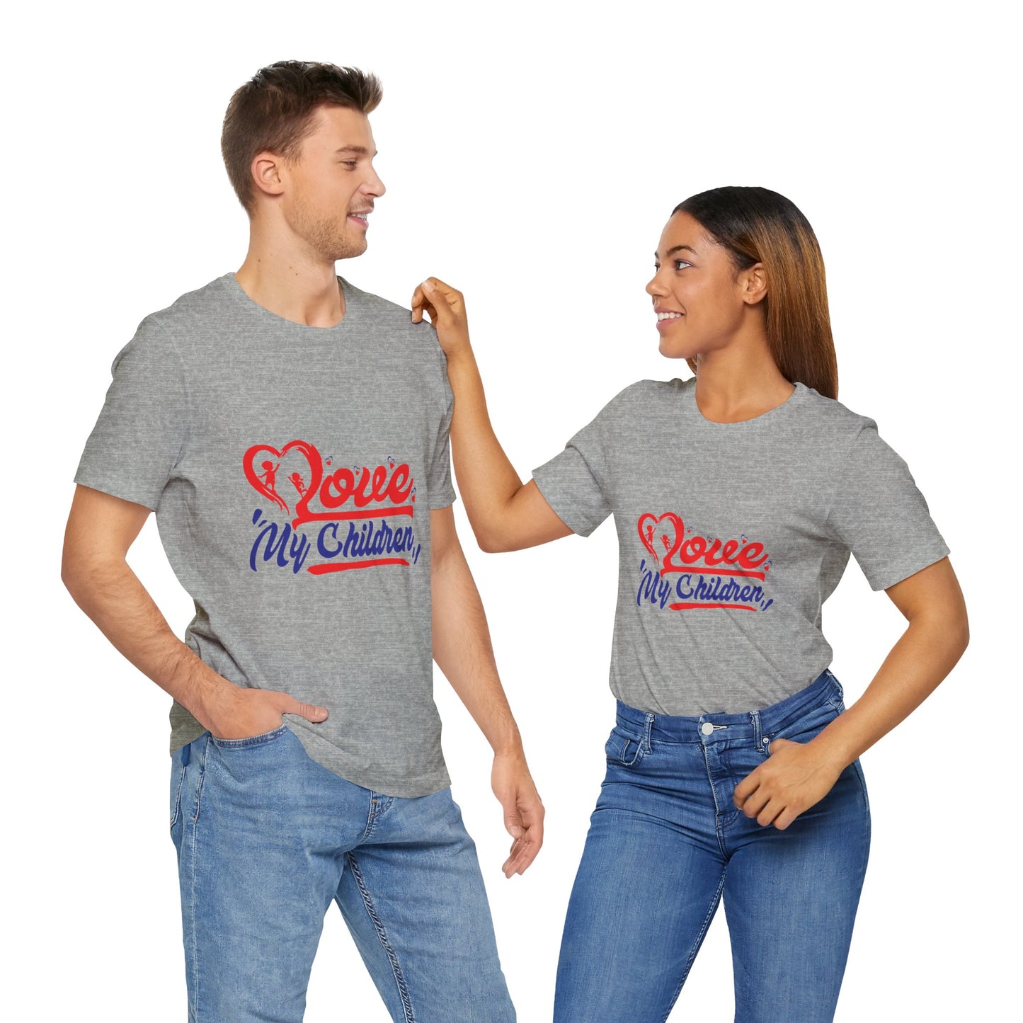 Love My Children Unisex Jersey Tee - Heart Graphic T-Shirt for Parents